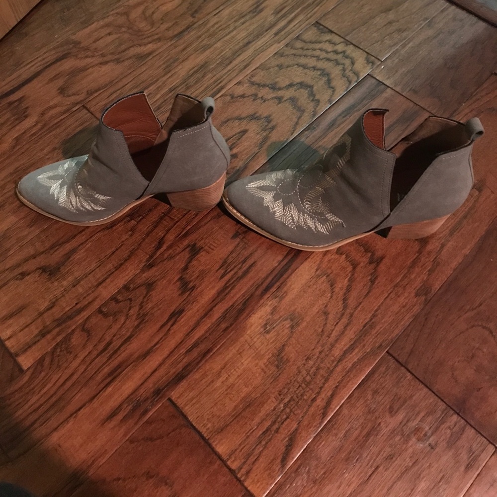 Grey Booties With Stitching - image 2